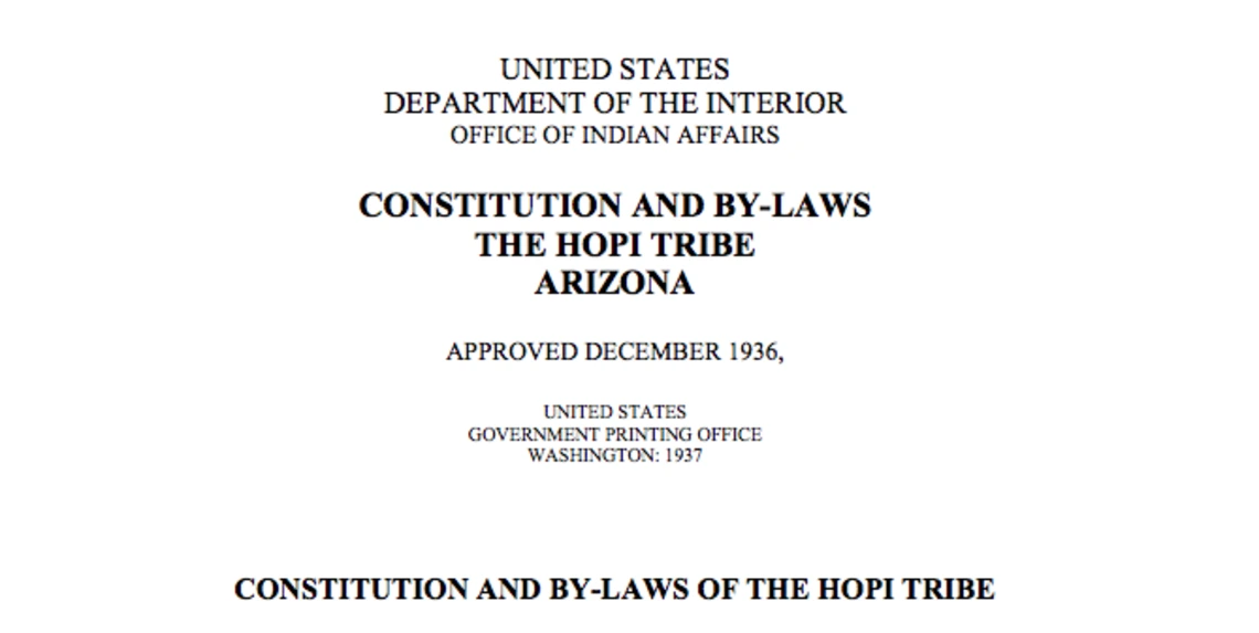 Hopi Tribe: Governmental Structure Excerpt