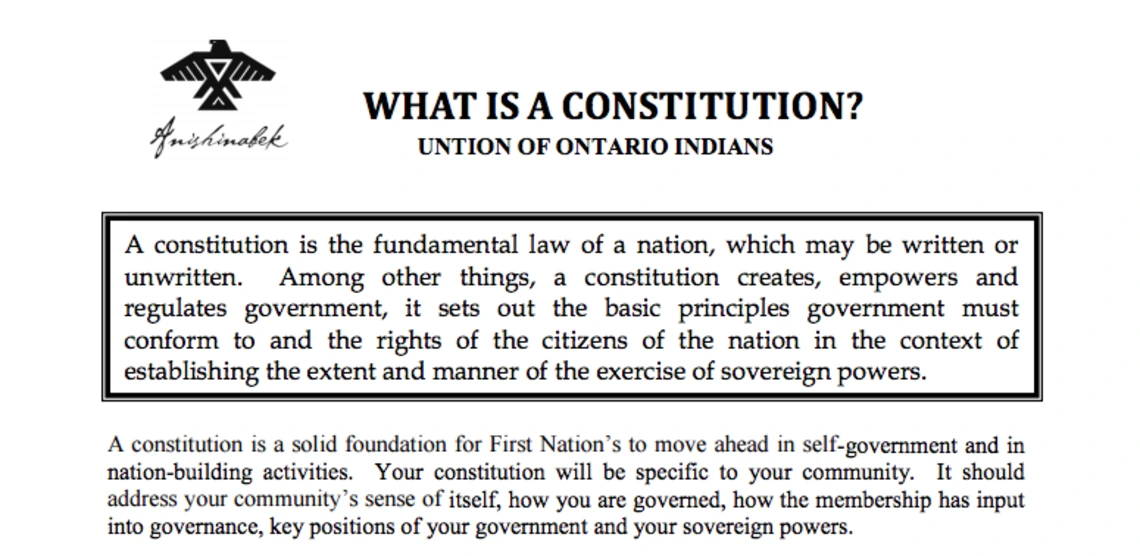 First Nation Constitutions