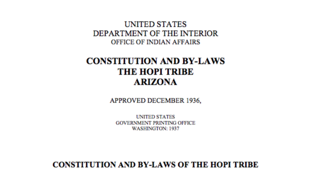 Hopi Tribe: Preamble Excerpt Hopi Tribe: Preamble Excerpt