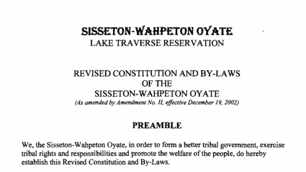 Sisseton-Wahpeton Oyate: Elections Excerpt Sisseton-Wahpeton Oyate: Elections Excerpt