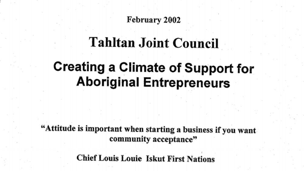 Creating a Climate of Support for Aboriginal Entrepreneurs Creating a Climate of Support for Aboriginal Entrepreneurs