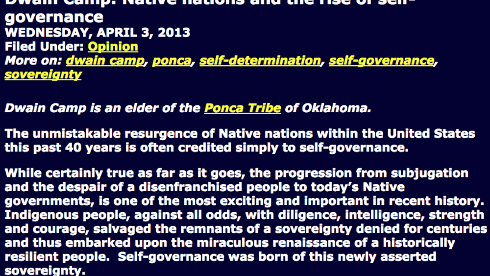 Native nations and the rise of self-governance Native nations and the rise of self-governance