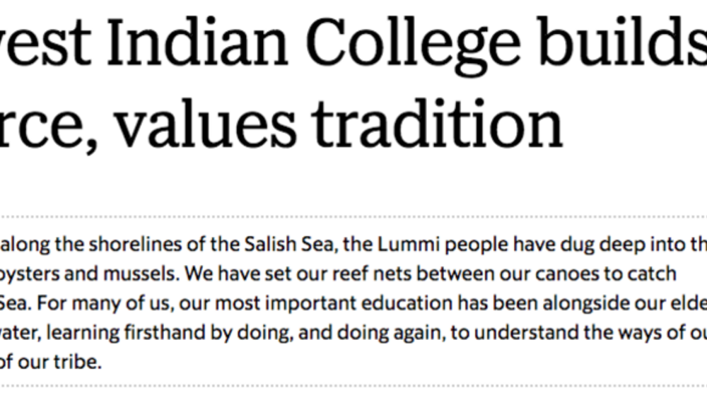 Northwest Indian College builds Lummi workforce, values tradition Northwest Indian College builds Lummi workforce, values tradition
