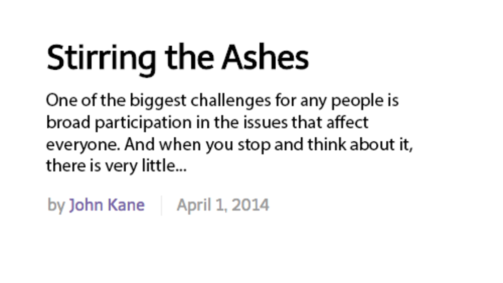 Stirring the Ashes Stirring the Ashes