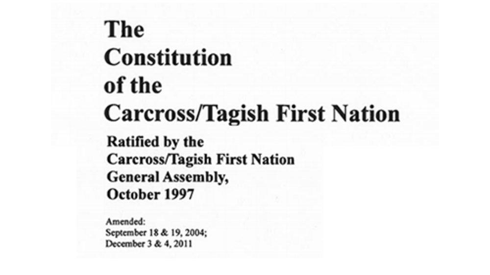 The Constitution of the Carcross/Tagish First Nation: Preamble Excerpt 