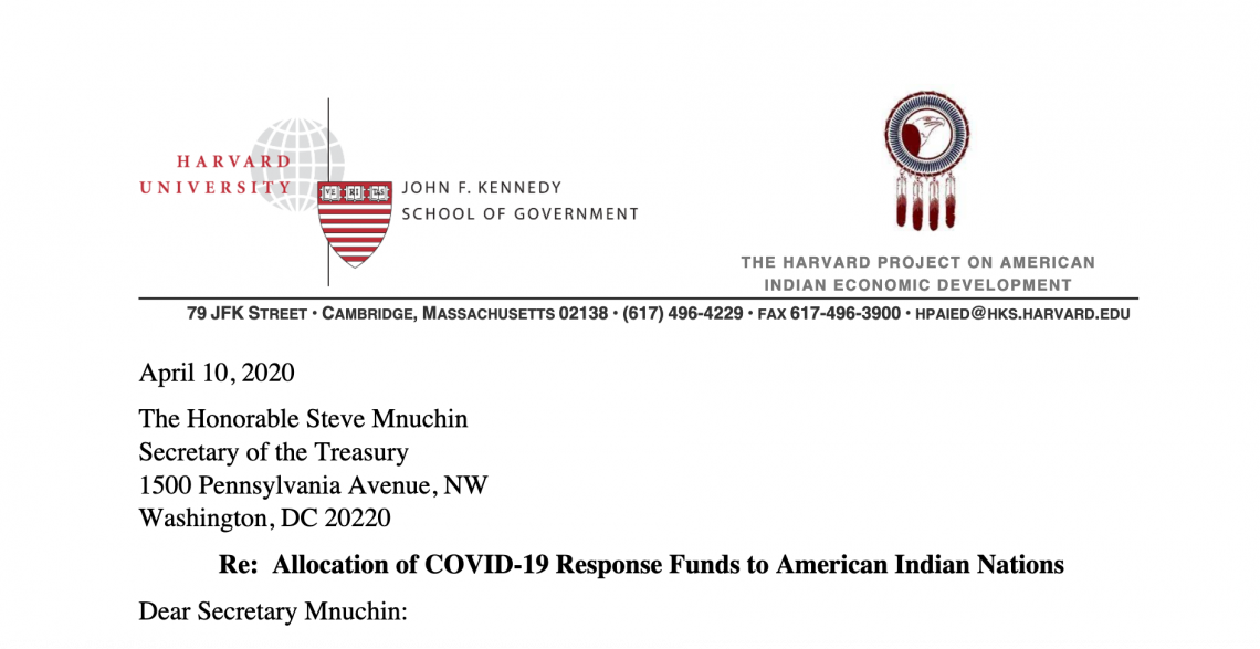 Allocation of COVID-19 Response Funds to American Indian Nations