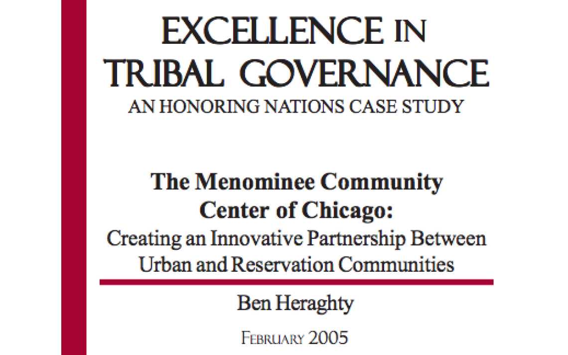 The Menominee Community Center of Chicago: Creating an Innovative Partnership Between Urban and Reservation Communities
