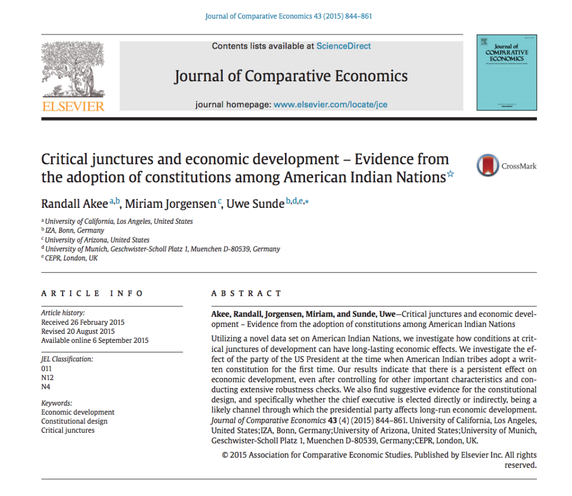 Critical junctures and economic development