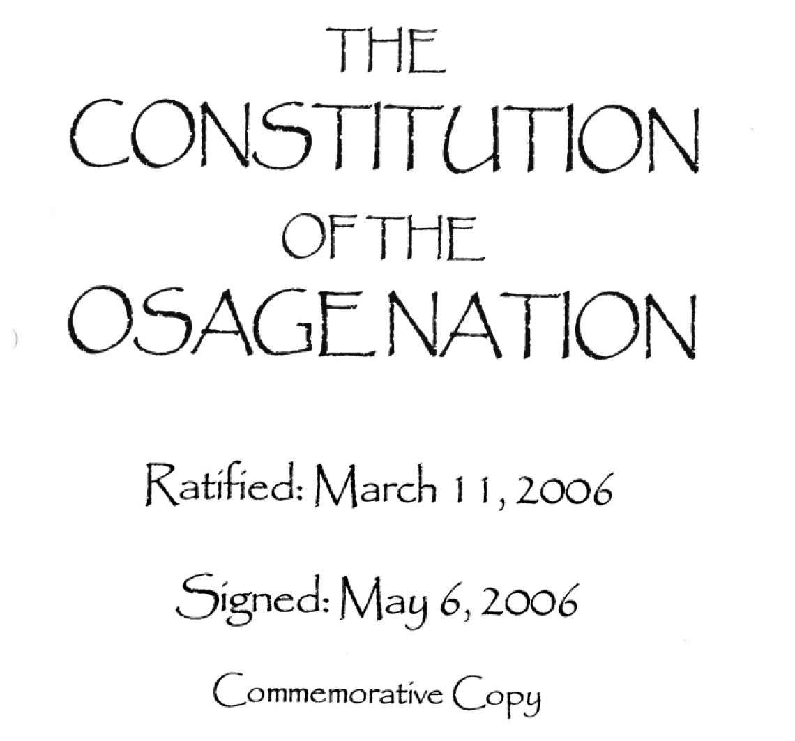 Osage Nation: Distribution of Authority Excerpt