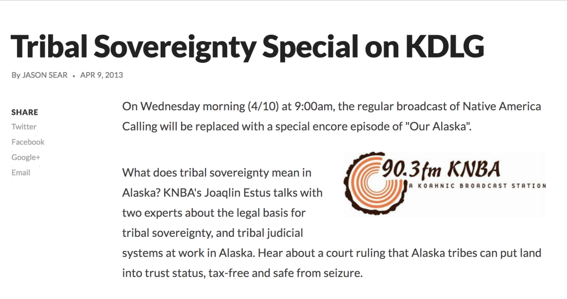 Tribal Sovereignty Special