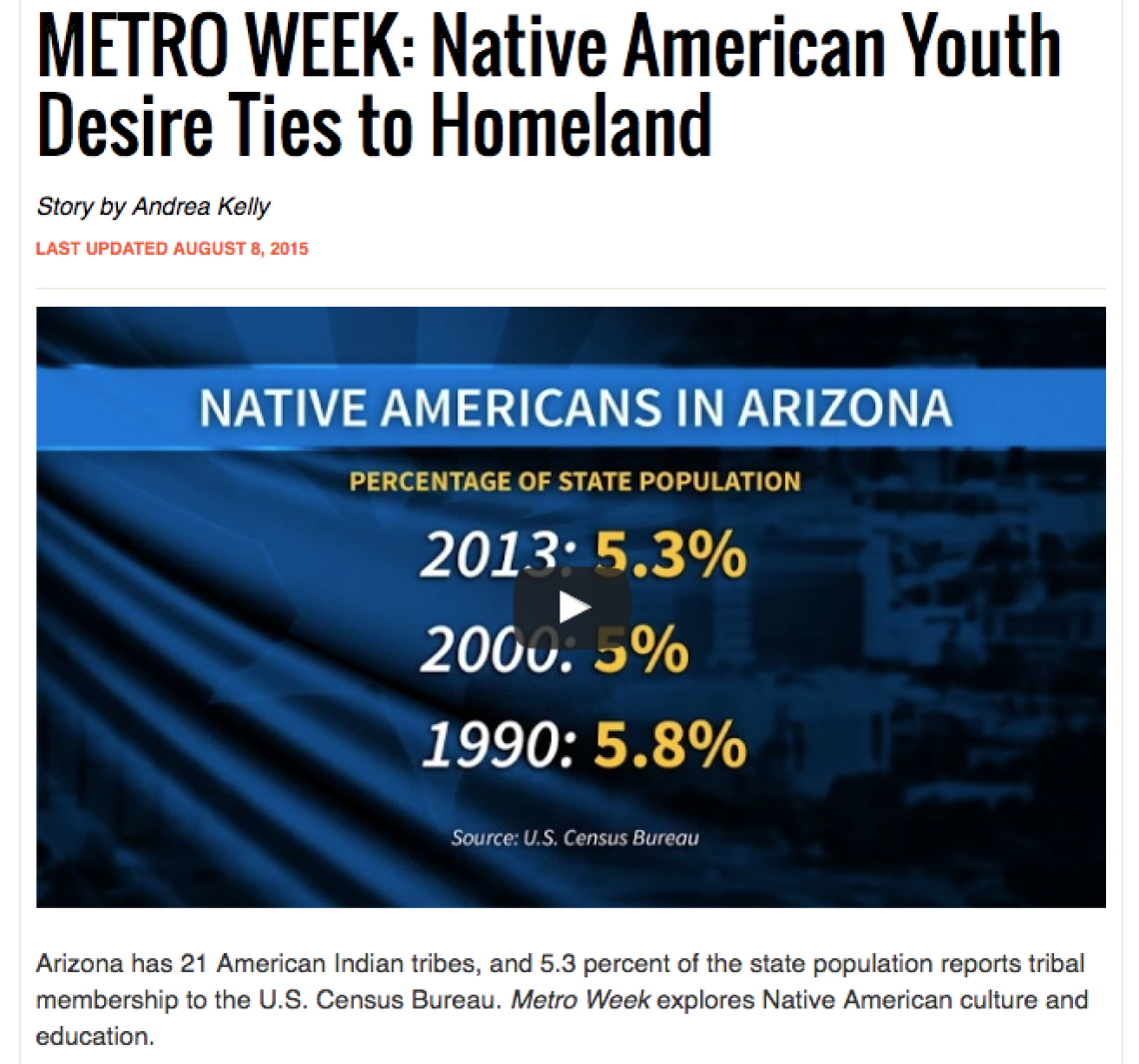 Metro Week: Native American Youth Desire Ties to Homeland