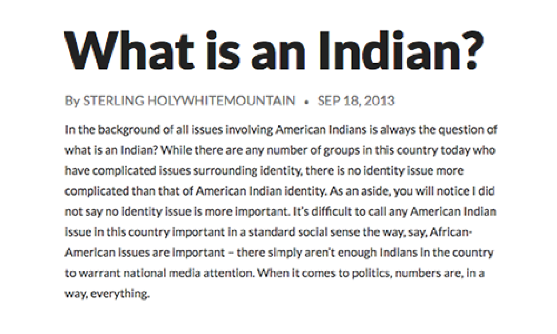 What is an Indian?