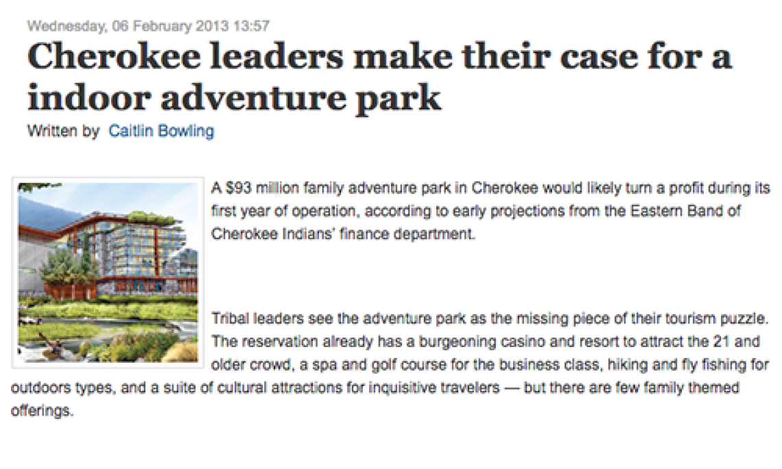 Cherokee leaders make their case for a indoor adventure park