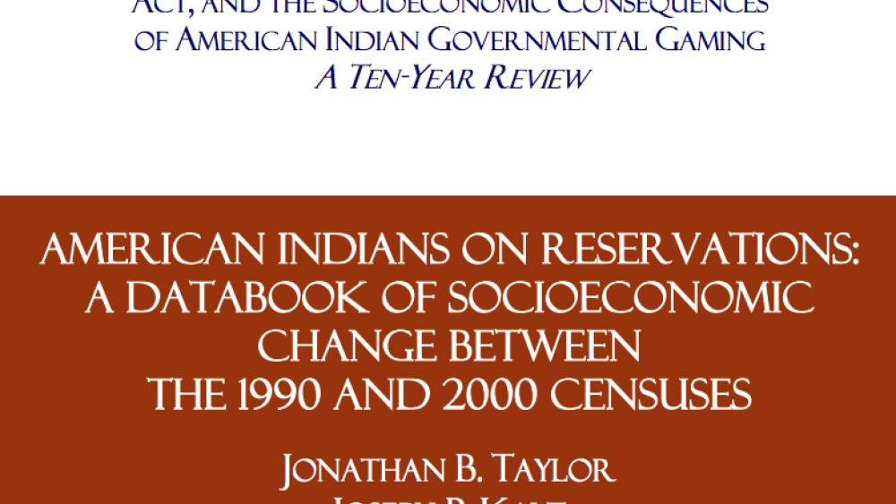 American Indians on Reservations- A Databook of Socioeconomic Change Between the 1990 and 2000 Censuses
