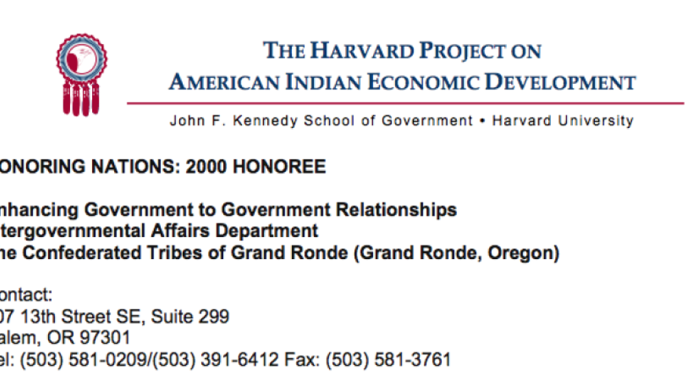 Enhancing Government-to-Government Relationships (Grand Ronde)