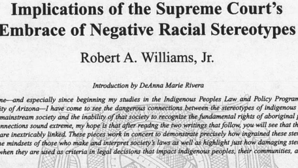 Implications of the Supreme Court's Embrace of Negative Stereotypes