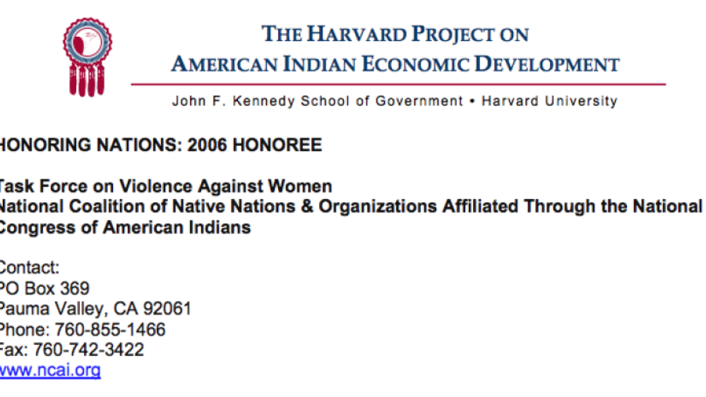 NCAI Task Force on Violence Against Women