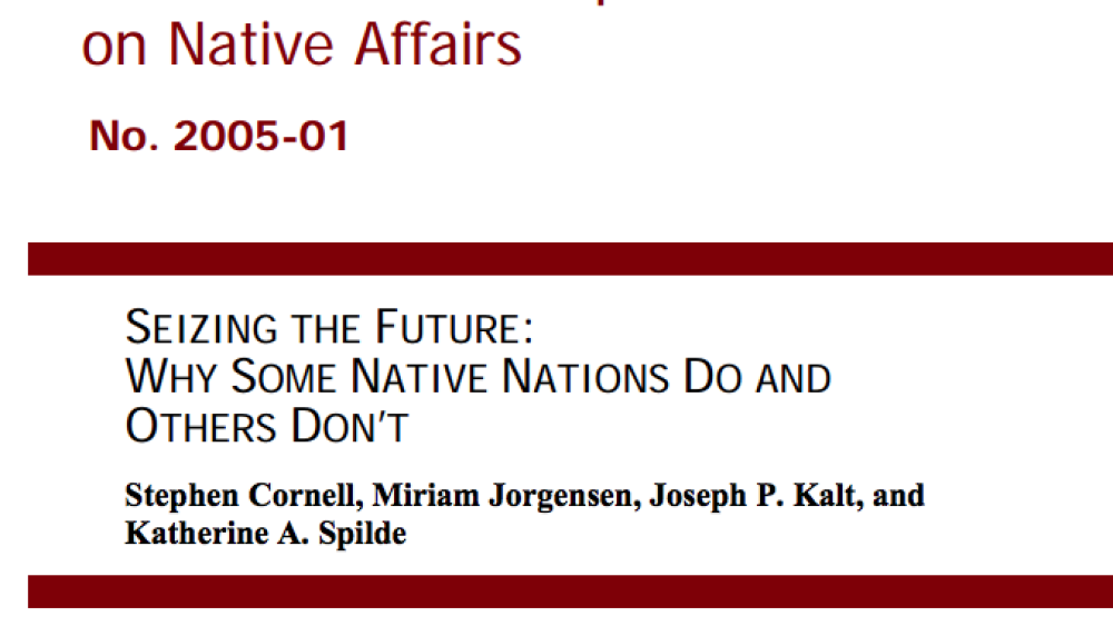 Seizing the Future: Why Some Native Nations Do and Others Don't
