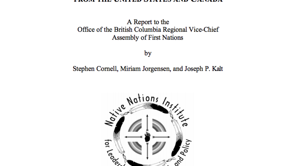 The First Nations Governance Act: Implications of Research Findings from the United States and Canada