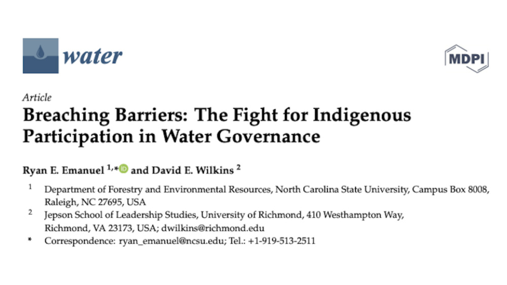 Breaching Barriers: The Fight for Indigenous Participation in Water Governance Breaching Barriers: The Fight for Indigenous Participation in Water Governance