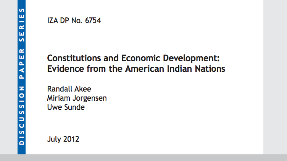 Constitutions and Economic Development: Evidence from the American Indian Nations