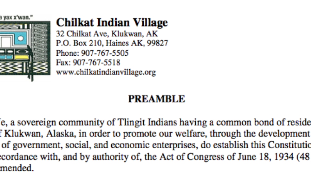 Chilkat Indian Village: Citizenship Excerpt Chilkat Indian Village: Citizenship Excerpt