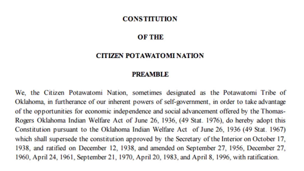 Citizen Potawatomi Nation: Citizenship Excerpt Citizen Potawatomi Nation: Citizenship Excerpt