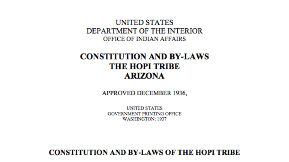 Hopi Tribe: Preamble Excerpt Hopi Tribe: Preamble Excerpt