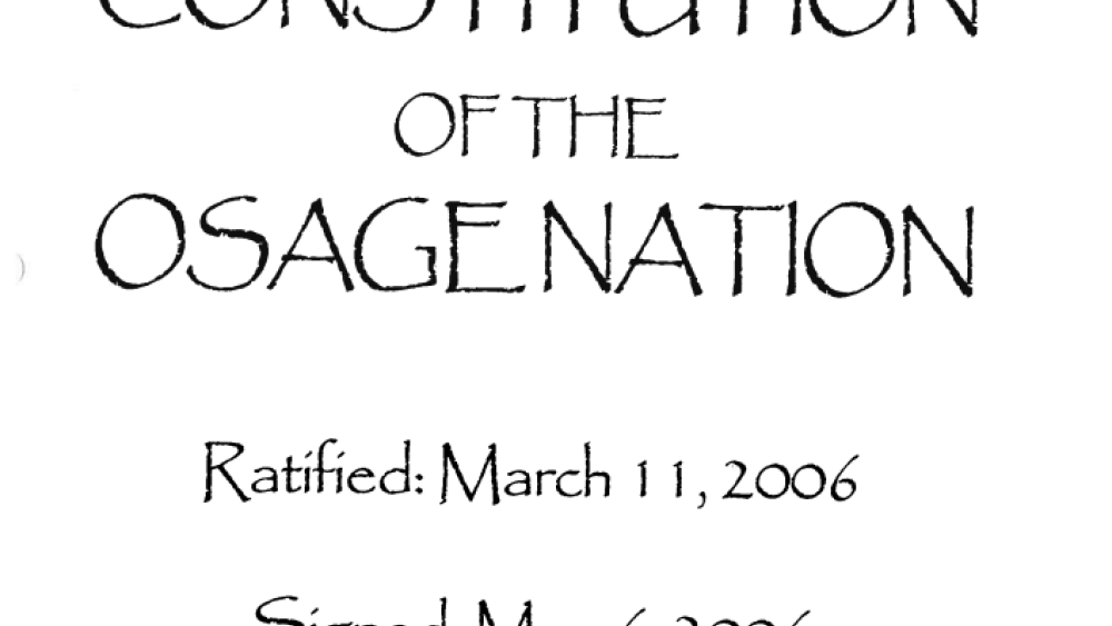 Osage Nation: Distribution of Authority Excerpt