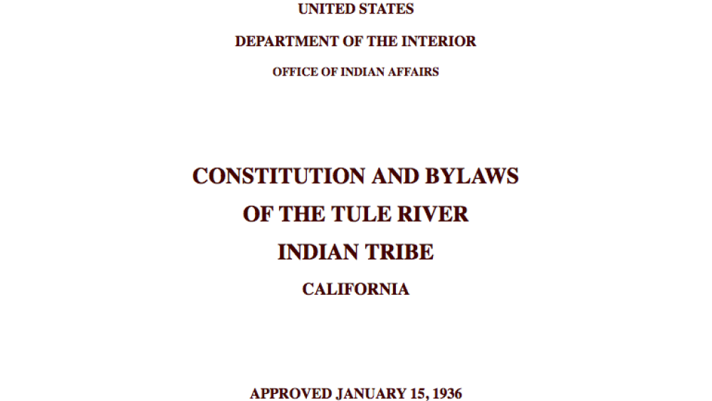 Tule River Indian Tribe: Citizenship Excerpt Tule River Indian Tribe: Citizenship Excerpt