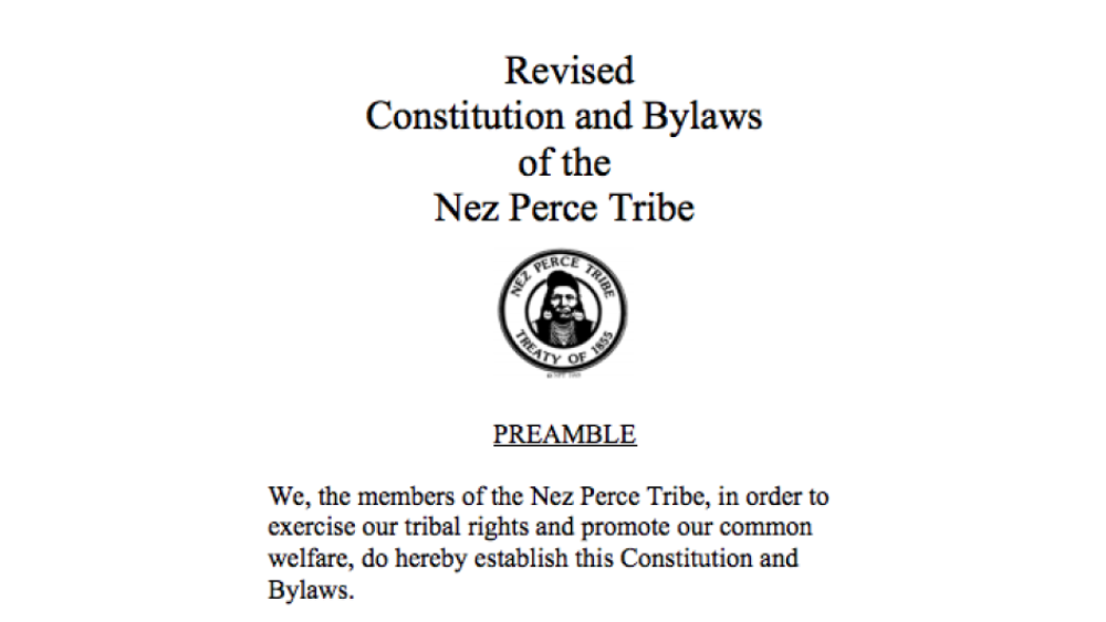 Nez Perce Tribe: Legislative Functions Excerpt Nez Perce Tribe: Legislative Functions Excerpt