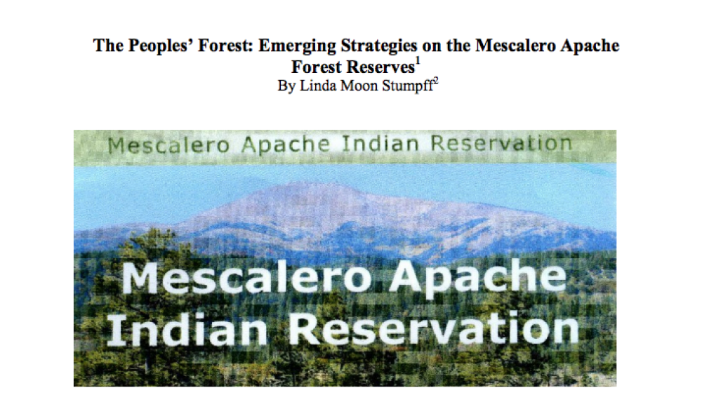 The Peoples’ Forest: Emerging Strategies on the Mescalero Apache Forest Reserves The Peoples’ Forest: Emerging Strategies on the Mescalero Apache Forest Reserves