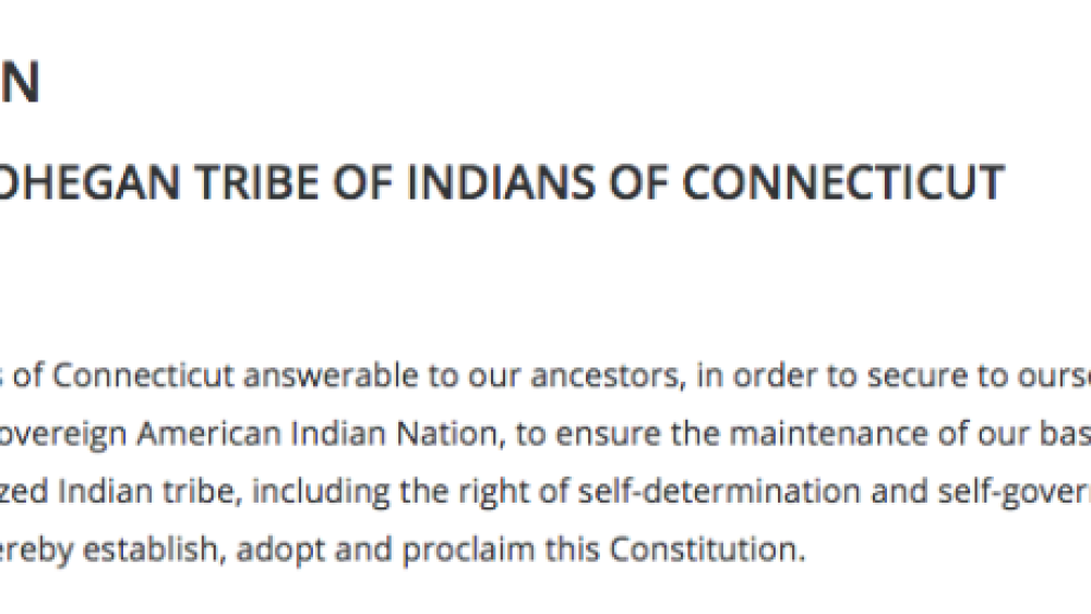 The Mohegan Tribe: Preamble Excerpt