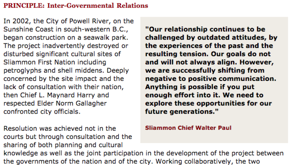 Best Practices Case Study (Inter-Governmental Relations): Sliammon First Nation Best Practices Case Study (Inter-Governmental Relations): Sliammon First Nation