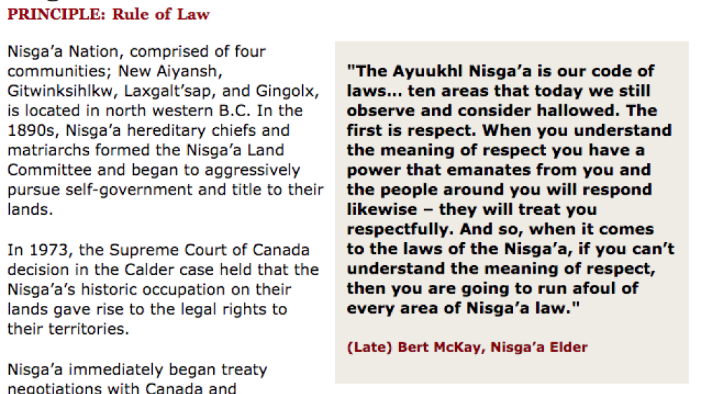 Best Practices Case Study (Rule of Law): Nisga’a Nation Best Practices Case Study (Rule of Law): Nisga’a Nation