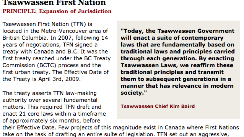 Best Practices Case Study (Expansion of Jurisdiction): Tsawwassen First Nation Best Practices Case Study (Expansion of Jurisdiction): Tsawwassen First Nation