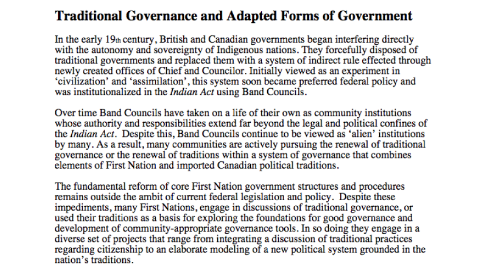Traditional Governance and Adapted Forms of Government