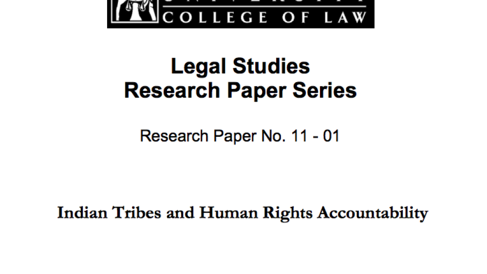 Indian Tribes and Human Rights Accountability Indian Tribes and Human Rights Accountability
