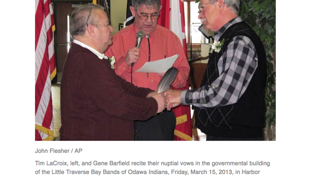 American Indian tribe OKs same-sex marriage, lets gay couple wed American Indian tribe OKs same-sex marriage, lets gay couple wed