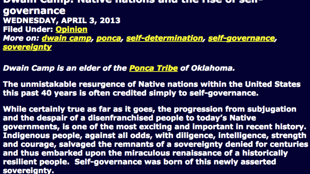 Native nations and the rise of self-governance