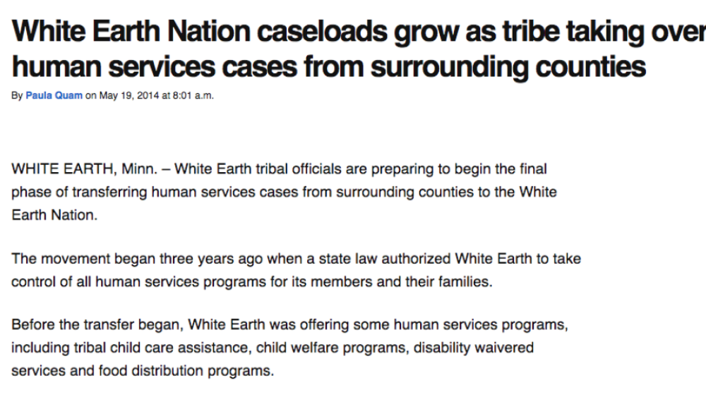 White Earth Nation caseloads grow as tribe taking over human services cases from surrounding counties