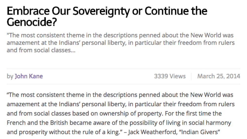 Embrace Our Sovereignty or Continue the Genocide? Embrace Our Sovereignty or Continue the Genocide?