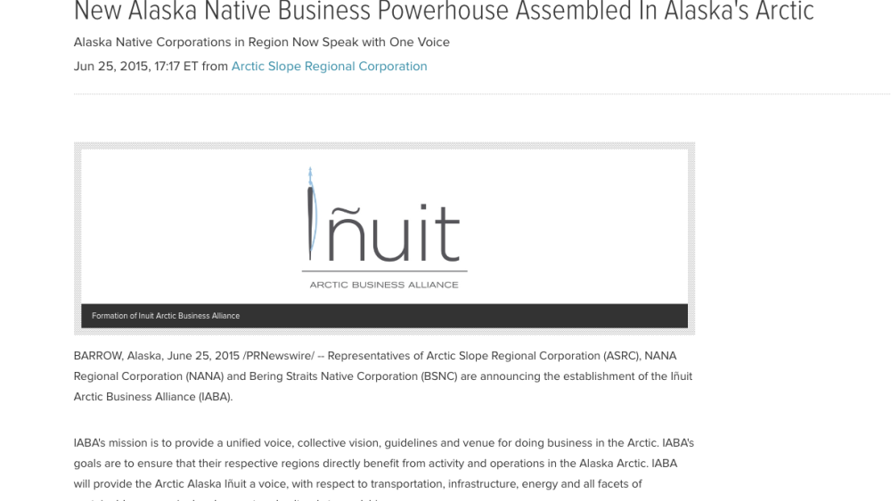 New Alaska Native Business Powerhouse Assembled In Alaska's Arctic New Alaska Native Business Powerhouse Assembled In Alaska's Arctic