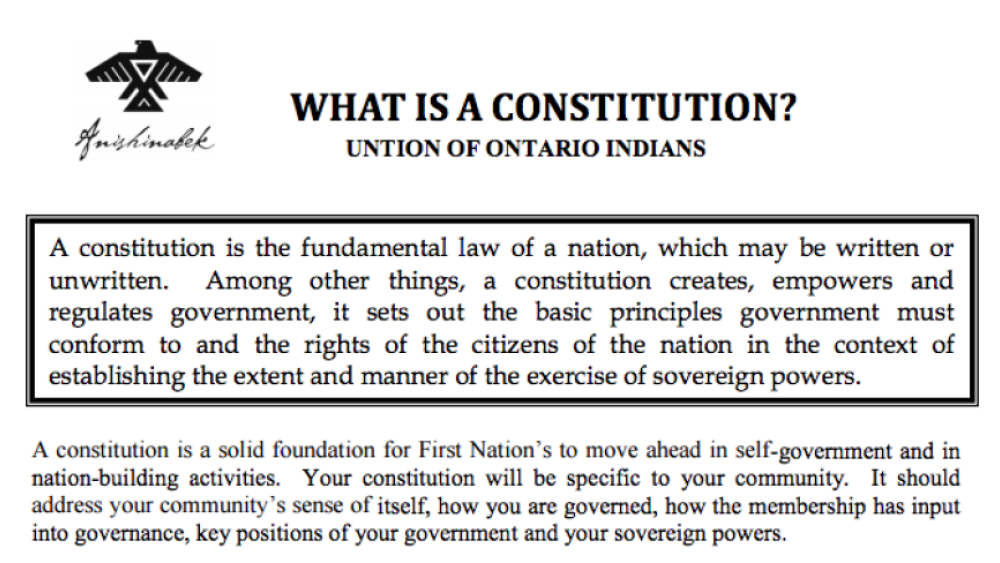 First Nation Constitutions First Nation Constitutions