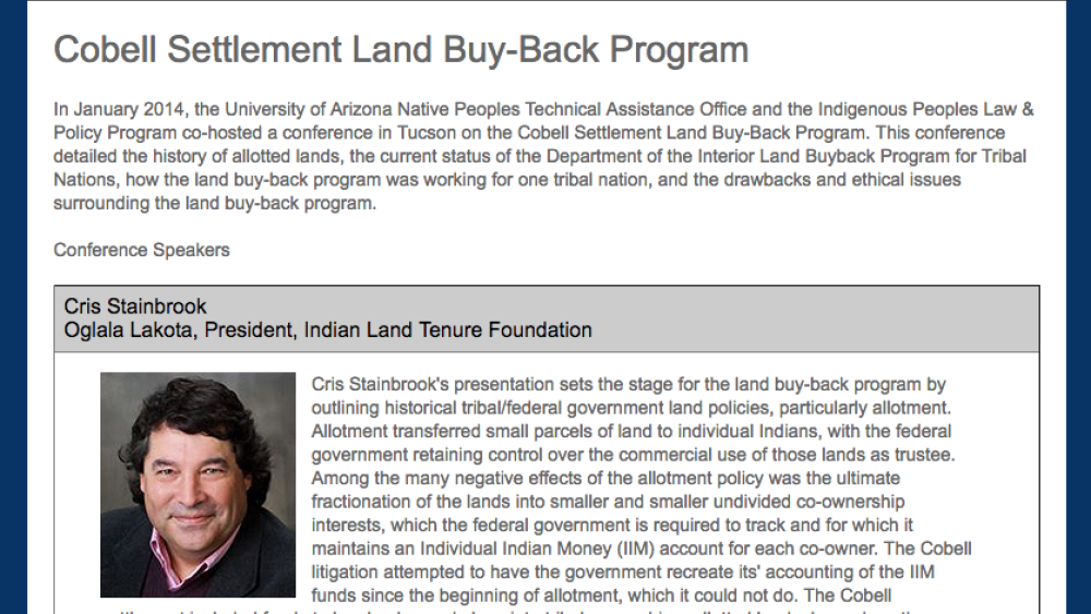 Cobell Settlement Land Buy-Back Program Cobell Settlement Land Buy-Back Program