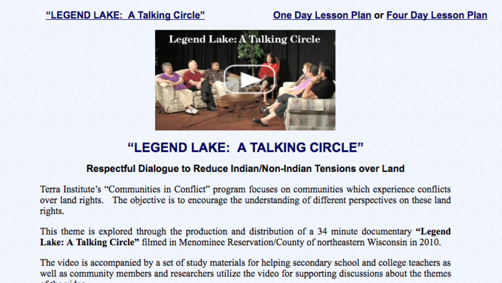 Legend Lake: A Talking Circle Legend Lake: A Talking Circle