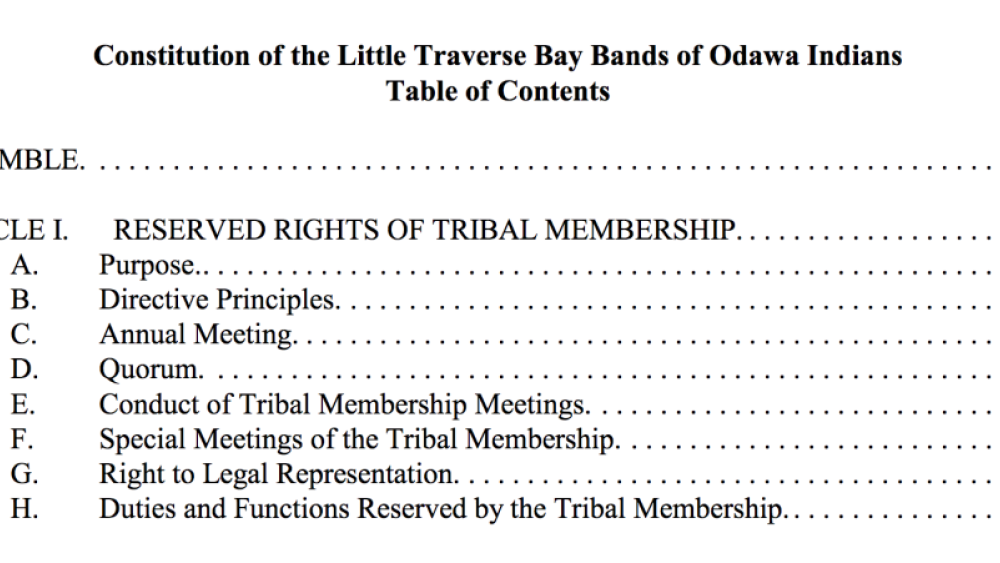 Little Traverse Bay Band of Odawa Indians: Governmental Structure Excerpt