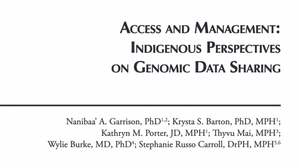 Access and Management: Indigenous Perspectives on Genomic Data Sharing