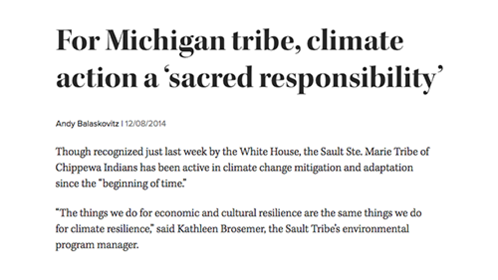 For Michigan tribe, climate action a ‘sacred responsibility’ For Michigan tribe, climate action a ‘sacred responsibility’