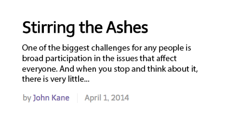 Stirring the Ashes Stirring the Ashes